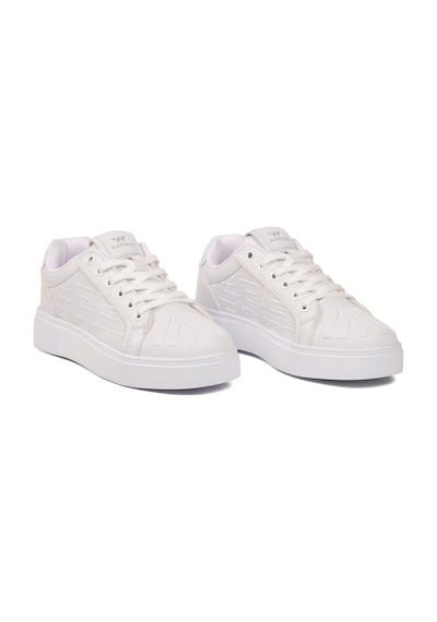 Walkway Beyaz Bağcıklı Kalın Tabanlı Rahat Şık Unisex Casual Yürüyüş Ve Spor Ayakkabı Sneaker 26201 G
