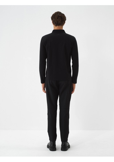 Xint Siyah Modal Dokulu Slim Fit Uzun Kollu Tişört 502280
