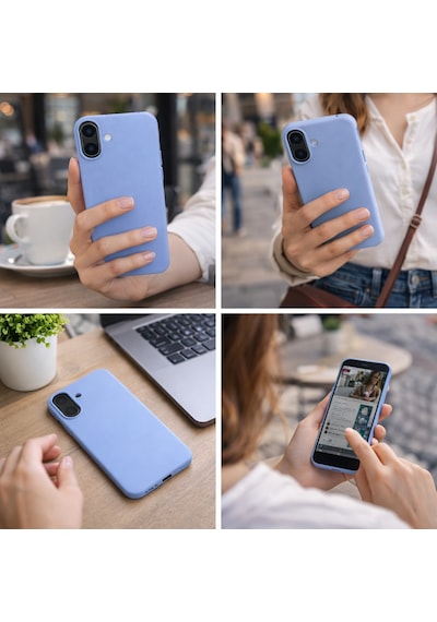 Apple Uyumlu iPhone 17 Kılıf Renkli Lansman İçi Kadife Yumuşak Kamera Yükseltili Silikon Baby Mavi