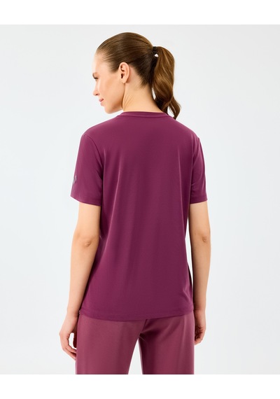 Skechers W V Neck T-shirt Kadın Bordo Tshirt S2510277-3877 Bordo