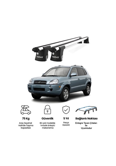 Trio-ı Hyundai Tucson 2004-2010 Uyumlu Kilitli Ara Atkı 120cm Port Bagaj Tavan Barı