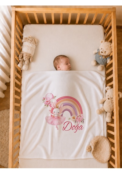 Pia Baby Yeni Doğan Kız Bebek 4 Parça Hastane Çıkışı Seti %100 Pamuk Kişiye Özel İsimli Battaniyeli Tulum Set 2047bt0x Ekru