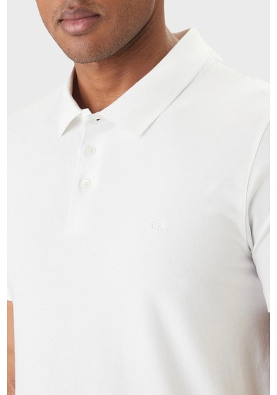 Calvin Klein Erkek Polo Lv04lf200g Yaf Beyaz