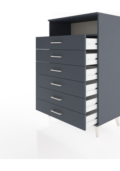 Hyperion Dolap Tek Raflı 6 Çekmeceli 88x44x134 Antrasit-antrasit Antrasit Hyperion Dolap Tek Raflı 6 Çekmeceli 88x44x134 Antrasit-antrasit Antrasit