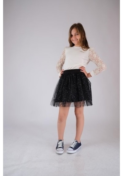 Vintage Uzun Kol Detaylı Pamuk Tişört Beyaz Nanna Fashion 2022-G-0005