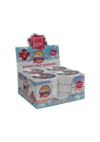 Sweet Fresh Çilek Aromalı Şekersiz Şeker 10gr 10'li Paket