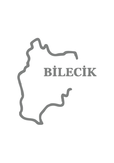 Bilecik Harita Araba Sticker 17x17 Cm Gri