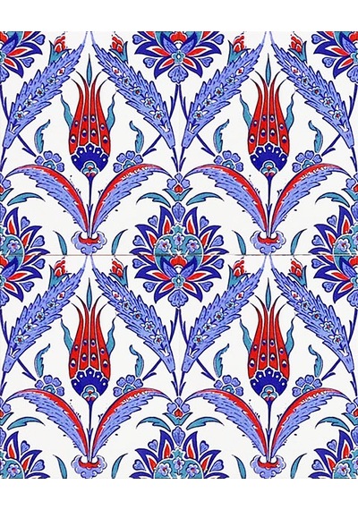 Armada Çini 20X25 CM Ac 1002 Kütahya Çinisi Lale Desenli Çini Kar