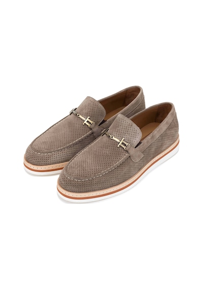 Tamer Tanca Erkek Hakiki Deri Taupe Süet Loafer Ayakkabı 285 3864 Erk Ayk Y/24 Taupe Suet Bej