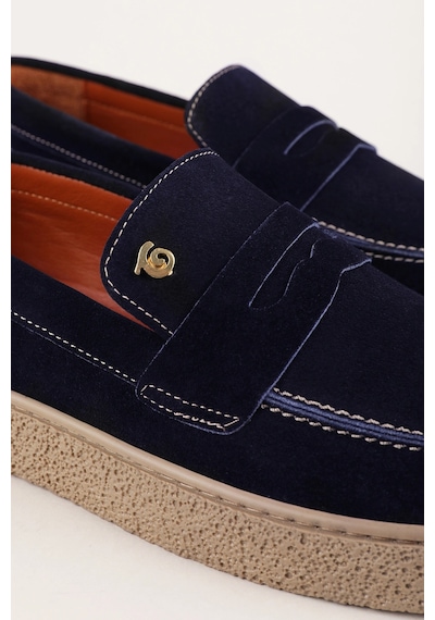 Gondol Erkek Hakiki Deri Casual Flötr Ayakkabı Moc-toe Cz.464 Lacivert