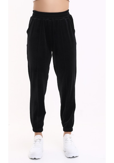 Winmoda34 Kadife Eşofman Jogger Siyah