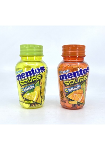 Mentos Sours Şekersiz Tatlandırıcılı C Vitaminli Limon Ve Portakal Aromalı Tablet Şekerleme 49gr X 2 Adet