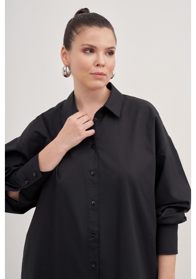 Basic Poplin Gömlek Siyah