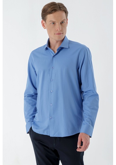Morven Erkek Mavi Şamre Trend Slim Fit Gömlek 23mc004142300 Mavi