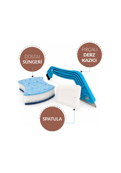 Bej 250 Gr Derz Tamir Seti Hazır Derz Dolgusu, Derz Sökme Aleti, Testere, Spatula Ve Sünger