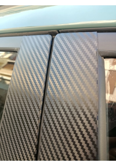 Karbon Folyo 50x25 Cm 2 Adet / Karbon Araç Kapı Direği Kaplama / Karbon Araç Kapı Direk Kaplama