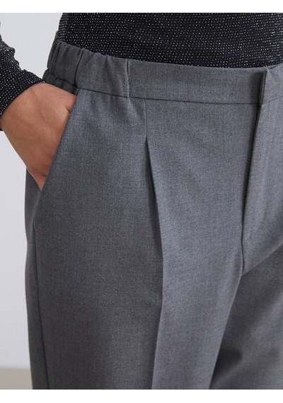 Lcwaıkıkı Classic Gri Loose Fit Kadın Pileli Pantolon
