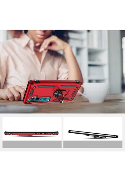 Xiaomi Mi Note 10 Pro Yüzüklü Standli Vega Kilif Ekran Koruyucu 510330644