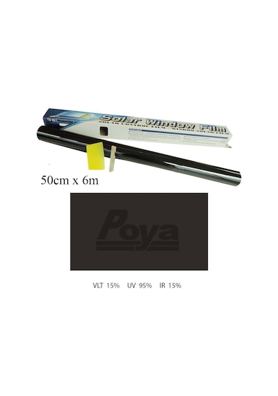 Koyu Siyah Cam Filmi 50Cm X 6M - Dark Black %15 Aparatlı