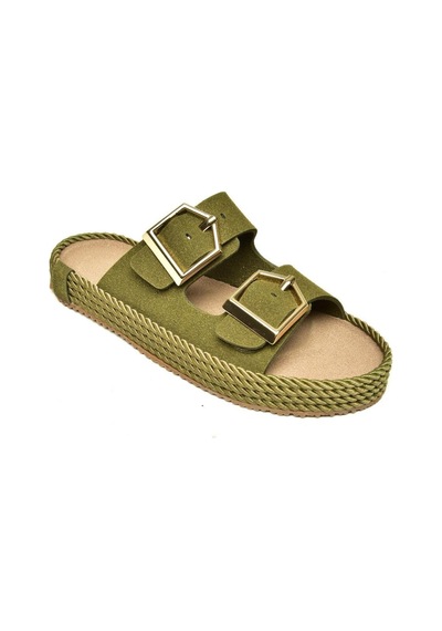 Fox Shoes U596030202 Haki Süet Kadın Terlik Haki-süet Haki