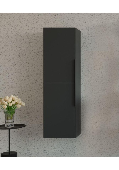 Orka Pure 40 Cm Mat Antrasit Banyo Çamaşır Boy Dolabı Teak