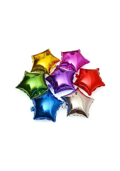 Folyo Balon 3 Farklı Renk Yıldız 5'Li Parti Süsleme