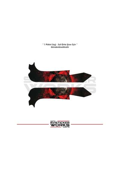 Bajaj Pulsar Rs200 Orta Şase Kaplama Punisher Desen Sticker Diğer