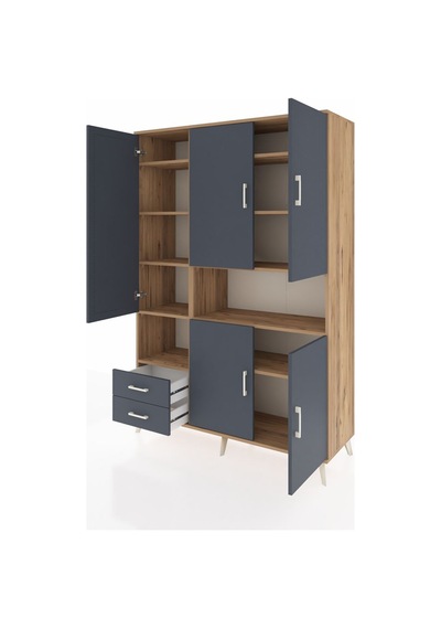 Hyperion Dolap 10 Raflı 2 Çekmeceli 5 Kapaklı 132x44x195 Çam-antrasit/antrasit Antrasıt/antrasıt Hyperion Dolap 10 Raflı 2 Çekmeceli 5 Kapaklı 132x44x195 Çam-antrasit/antrasit Antrasıt/antrasıt