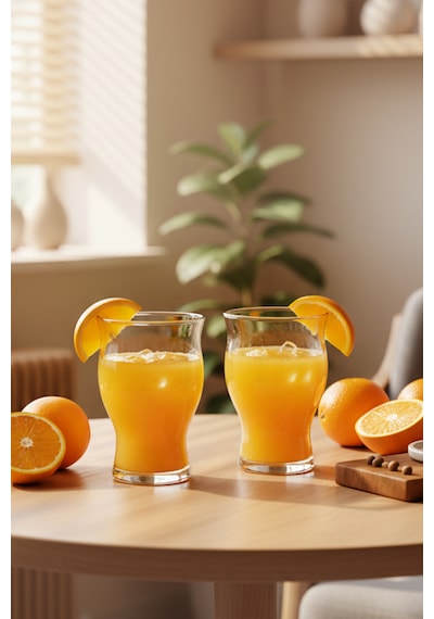 Snippy Duo - 2'li Meşrubat Ve Kokteyl Bardağı Büyük Boy Cam Bardak 500 Ml Cam