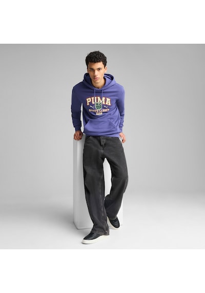 Puma Sports Legacy Graphıc Erkek Kapüşonlu Sweatshırt 629629 46 Mavi