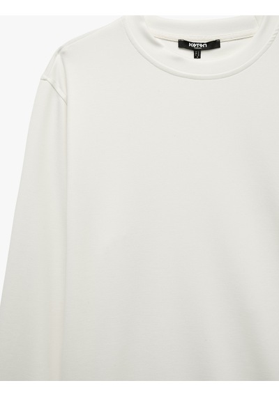 Koton Uzun Kollu Viskon Karışımlı Scuba Kumaş Bisiklet Yaka Basic Sweatshirt Ekru 7wam70299mk Koton Uzun Kollu Viskon Karışımlı Scuba Kumaş Bisiklet Yaka Basic Sweatshirt Ekru 7wam70299mk