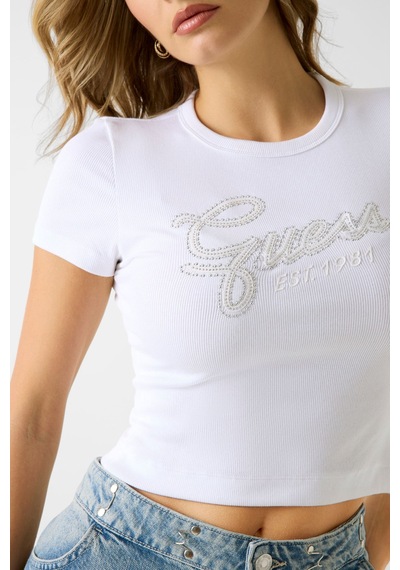 Guess Kadın T-shırt W6rı22ka0h1-g011 Beyaz