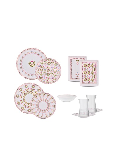 Aryıldız Ivy Pink 32 Parça 6 Kişilik Kahvaltı Takımı Çok Renkli