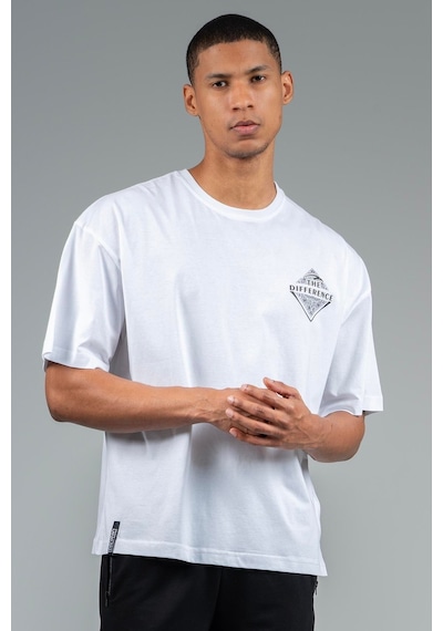 Maraton Sportswear Oversize Erkek Bisiklet Yaka Kısa Kol Basic Beyaz T-shirt 22694-beyaz Beyaz