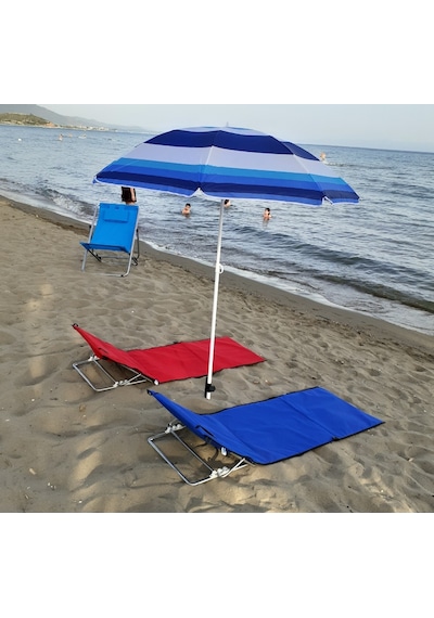 Depolife Depolife Pratik Şezlong Çantalı Katlanır Kademeli Sezlong Bahçe Ç