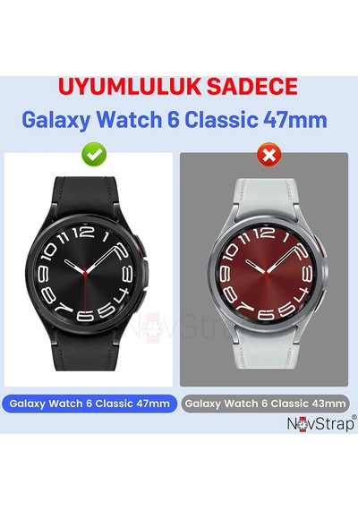 Novstrap Samsung Galaxy Watch 6 Classic 47mm İle Uyumlu Kılıf Camsız Kasa Koruyucu Sert Pc