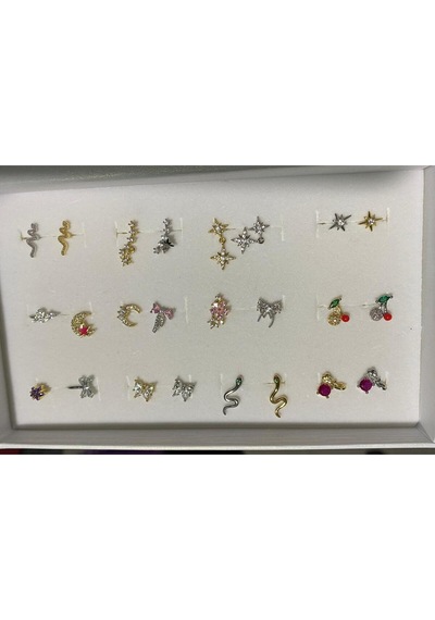 Kutup Yıldızı Tragus Pearsıng Çelik Kıkırdak Küpe 1 Adet Gümüş