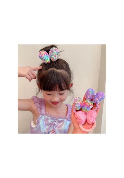Pullu Fiyonk Renkli Lastik Toka Mor - 637157728 Mor - 637157728 Mor