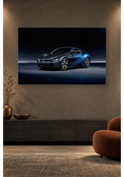 Fida Lacivert Stüdyo Işığında Bmw İ8 Canvas Tablo
