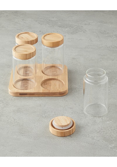 English Home Monetta Cam 5 Parça Baharatlık 400 Ml Natural Natural