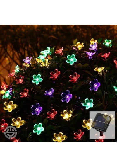 Solar Çiçekli Rgb Dekorasyon Lambası Çok Renkli