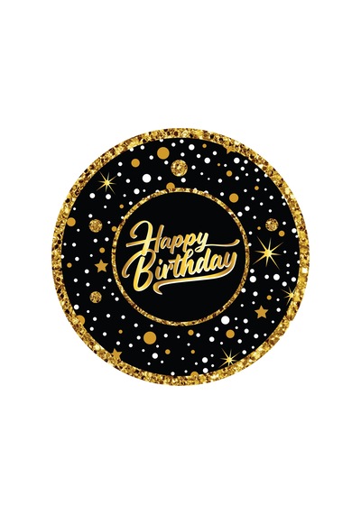 2 Paket 8'li Karton Tabak Gold Happy Birthday - Parti Tabağı