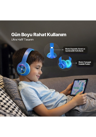 Soundbuddy Funled 2KM172 Bluetooth 5.3 Led Işıklı Kulak Üstü Kulaklık
