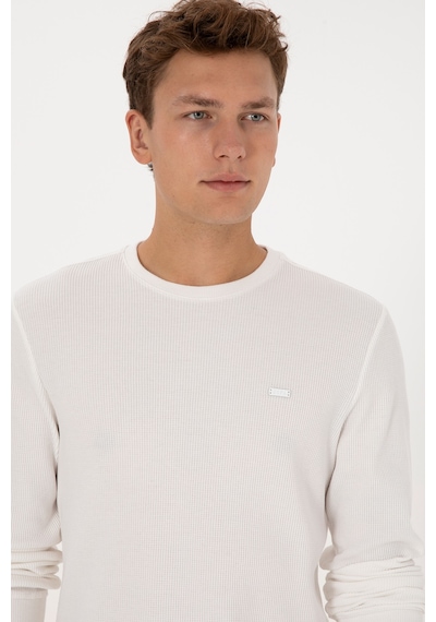U.S. Polo Assn. Erkek Regular Fit Bisiklet Yaka Beyaz Sweatshirt 50316390-VR184
