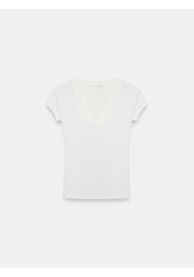 Dilvin 32799 V Yaka Top-ekru
