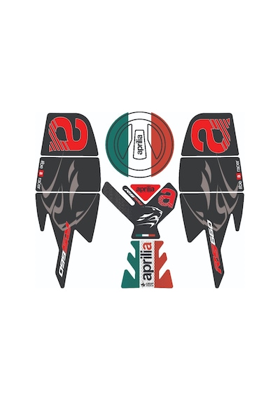 Grippatch Aprilia Rs 660 2025 Uyumlu 13 Parça Tank Pad Seti Gc61-2 Çok Renkli
