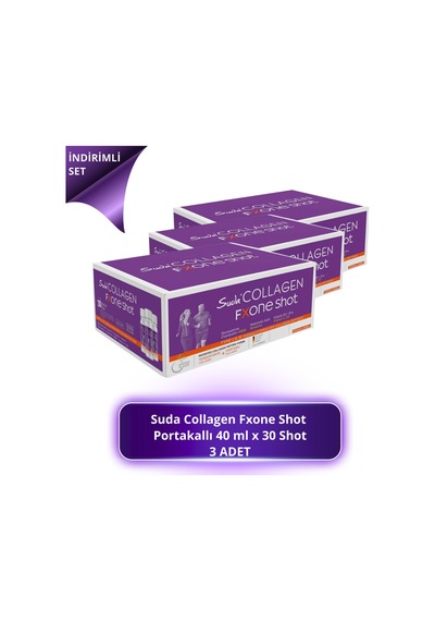 Suda Collagen Fxone Shot Orange 40 Ml X 30 Shot - Portakallı 3 Adet