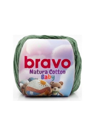 Natura Cotton Baby Yeşil 802 %100 Pamuk Örgü İpi 50 Gr 130 Mt