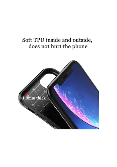 Apple Uyumlu iPhone 11 Kilif Karbon Tasarim Negro Silikon Kapak 403234036