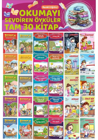 2.sınıflar İçin Renkli Eğitici Okumayı Sevdiren Hikayeler 30 Kitap
